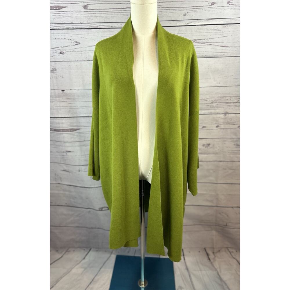Ulla Popken Green Open Front Cardigan Sweater Plus Size 28/30 Long NWT
